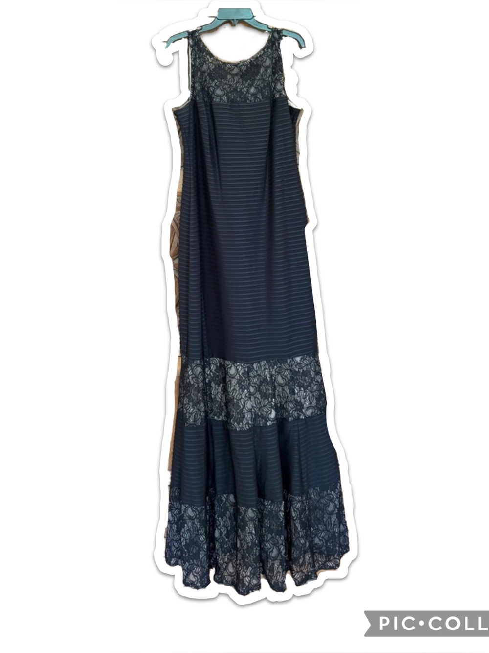 London Times Black Lace Maxi Dress